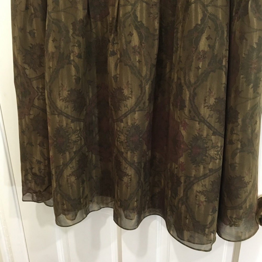 Peruvian Collection dark brown and olive silk skirt - Picture 8 of 10